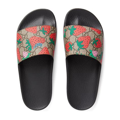 gucci slides women rubber|gucci slides women strawberry.